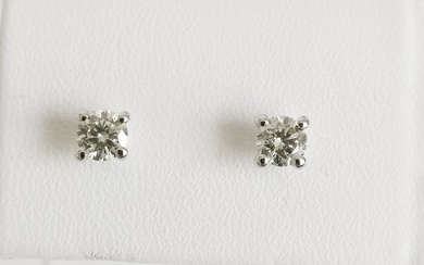18 kt. White gold - Earrings - 0.61 ct Diamond