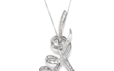 18 kt. White gold - Necklace with pendant - 1.04 ct Diamonds - No Reserve Price