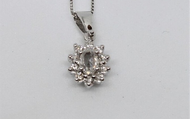 18 kt. White gold - Necklace with pendant Diamond - Diamonds