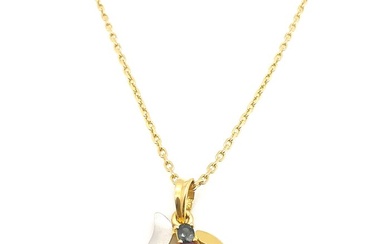 18 kt. Yellow gold - Necklace with pendant - 4.00 ct Ruby - Sapphires