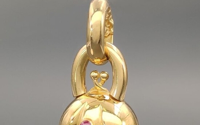 18 kt. Yellow gold - Pendant - 0.04 ct Ruby