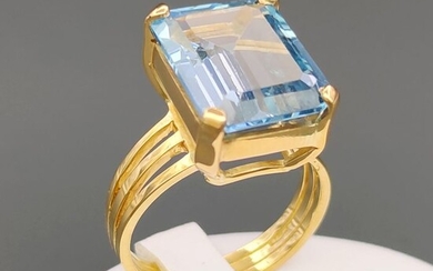 18 kt. Yellow gold - Ring - 13.00 ct Topaz