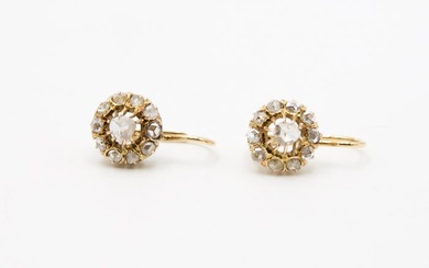 18 kt yellow gold "mnonachina" earrings with rose cut diamonds...