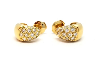 18 kts. Yellow gold - Earrings Diamond