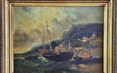 1843 Dated Oil on Canvas Painting, Law