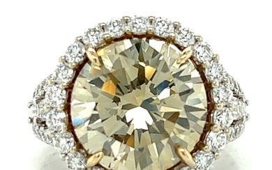 18K White and Yellow Gold GIA 6.39 Ct. Fancy Diamond Ring