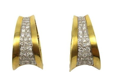 18Kt Two-Tone Diamond Earrings