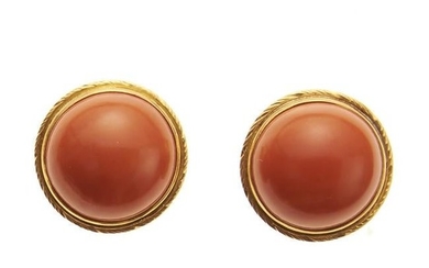 18kt yellow gold and coral earrings