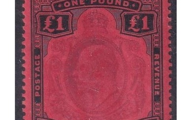 1908-11 £1 purple & black on red, wmk Multi Crown CA, SG.81,...