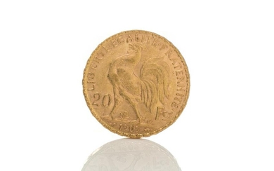 1909 FRENCH 20 FRANC GOLD COIN, 7g