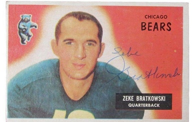 1955 Bowman Zeke Bratkowski Chicago Bears Signed/Autograph Football Card JSA