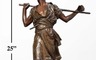 19th C. Emile Pinedo "Arabe En Marche" Bronze Figure
