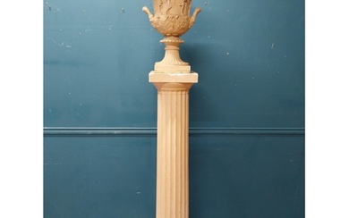 19th C. Grand Tour plaster urn raised on reeded column {197...
