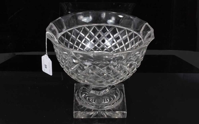 19th century cut glass pedestal bowl