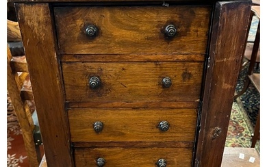19th century miniature table top mahogany Wellington type ch...