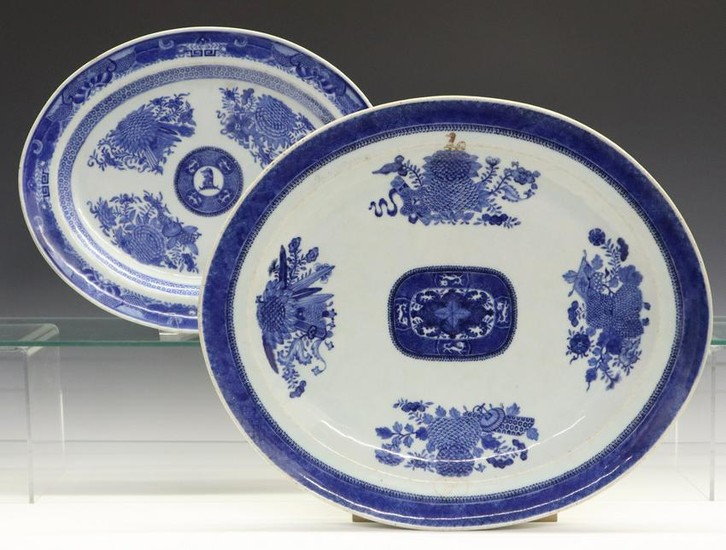 2 Chinese Export Fitzhugh Platters