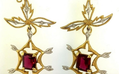 22K Yellow Gold and 900 PT Cathy Waterman Earrings with