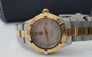 TAG Heuer - luxury Aquaracer diamond dial gold steel combination WAF1425 - Women - 2011-present