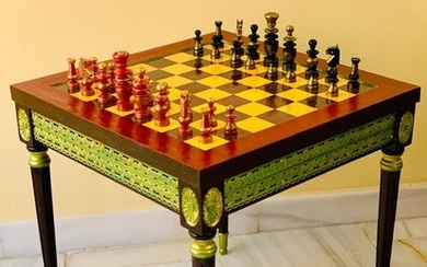 Estilo Luis XVI - Regence Chess Table - Bronze (gilt/silvered/patinated/cold painted)