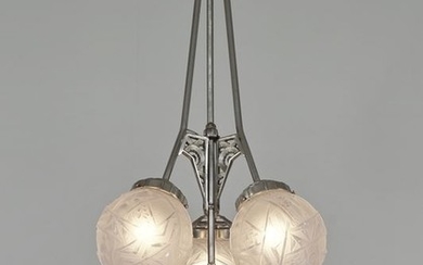 Maynadier & Muller freres - 1930 French Art Deco chandelier #2, Deckenlampe