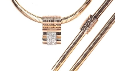 18 kt. Pink gold - Set, Van Cleef and Arpels parure: matching necklace and bracelet - Diamond - TDW 4.21ct.