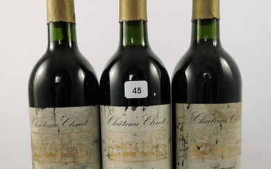 3 btls Château Clinet 1990 - Pomerol (étiquettes abîmées)