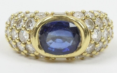 3 ct Sapphire & Diamond l8k Ladies ring