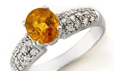 3.03 ctw Yellow Sapphire & Diamond Ring 14k White Gold