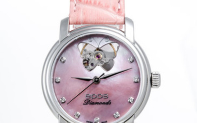 Epos - Pink Mother of pearl with 9 diamond & open heart- 4314/F-OH-BF-Rose - Women - 2011-present