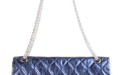 Chanel - 2.55 Flap Bag In Metallic NavyShoulder bag