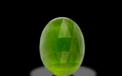Unusual Faceted Cabochon Peridot by August Mayer