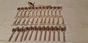 37 PCS. OF SILVER PLATED FLATWARE IN CASE