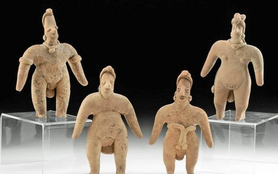 4 Colima Pottery Standing Figures