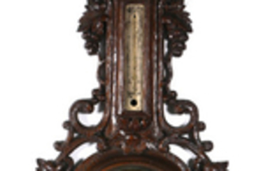 19C French Carved Aneroid Barometer