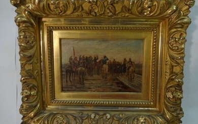 19th Century French Military Oil on Canvas.