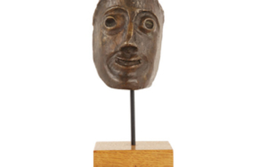 ANDRE DERAIN (1880-1954) Petit masque Bronze cast with brown patina;...