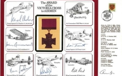 Award of the Victoria Cross signed by Leonard Cheshire, John Cruickshank, Norman Jackson, Rod Learoyd, Bill Reid, Leonard......