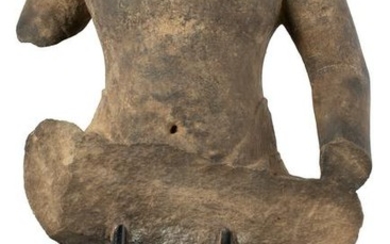 Baphuon Style Sandstone Male Torso (possibly Vishnu)