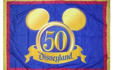 Disney Interest.- Disneyland 50th Anniversary Original flag produced...