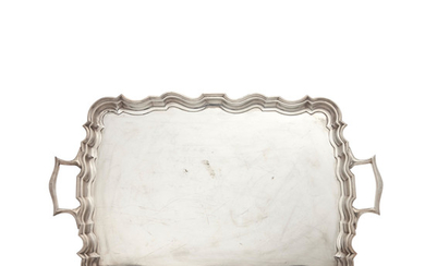 An English silver two-handled tray