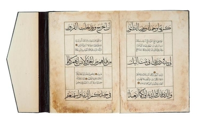A fine Mamluk Qur’anic Juz’, containing text Ha’Mim (26), in Arabic, illuminated manuscript on paper [Mamluk Egypt, probably second half of fifteenth century]