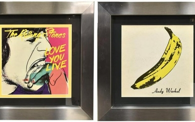 (2) FRAMED LP RECORD SLEEVES, ANDY WARHOL