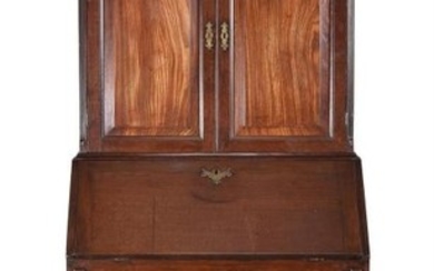 A George II mahogany bureau bookcase