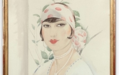 Gerda WEGENER 1889 - 1940 Portrait de femme au bandeau - 1928