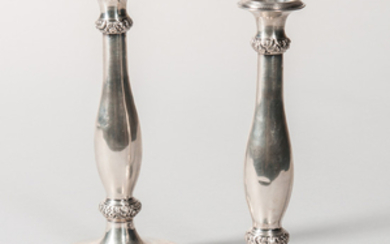 Pair of Hungarian Silver Candlesticks
