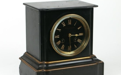 JAPY FRERES BLACK MARBLE MANTLE CLOCK