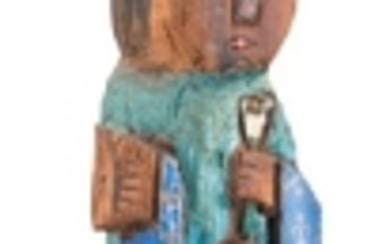JOHNATHAN KENDALL, Massachusetts, d. 2004, Three-dimensional figure of a saint,, Carved and painted wood, height 25".