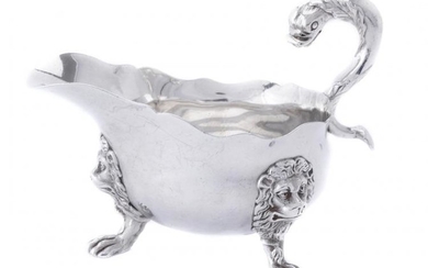 A late Victorian silver oval sauce boat by Carrington & Co.