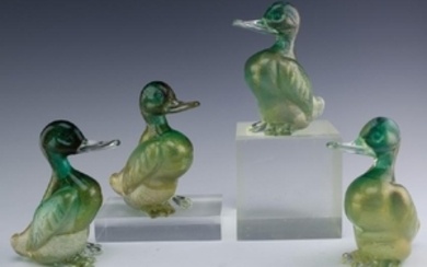 4 Murano Italian Art Glass Duckling DUCK Bird Sculpture