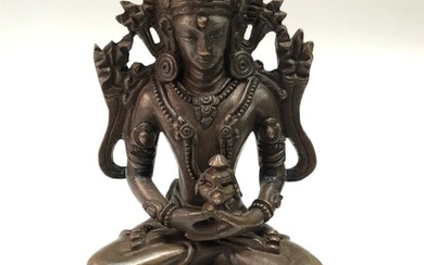 A Pala Revival Style Copper Alloy Figurine of Amitayus